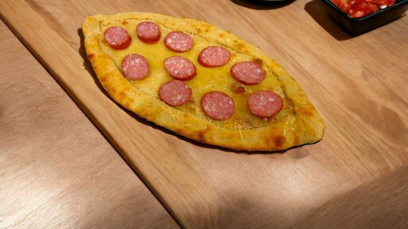 Pide with sausage