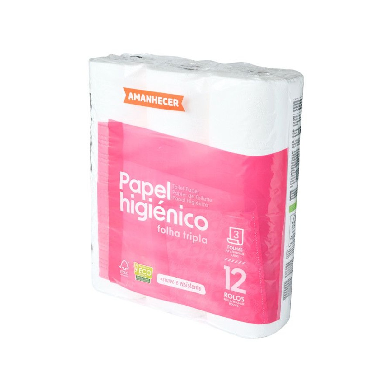Papel Higiénico Folha Tripla Amanhecer Branco 20m 12 Rolos