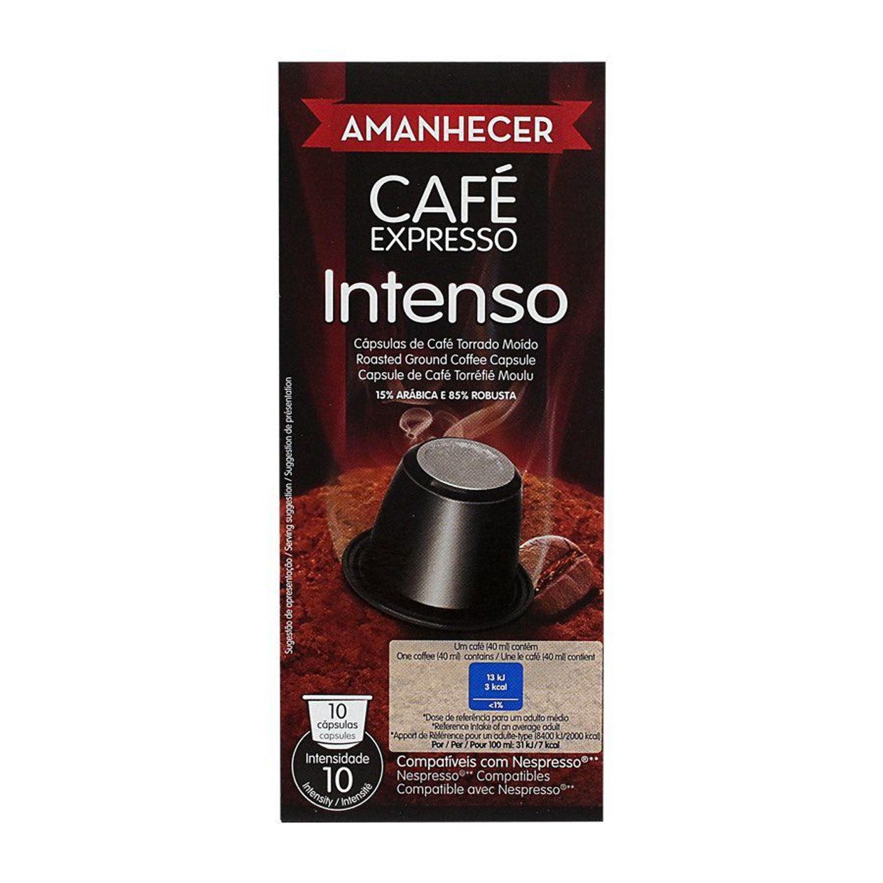 Café Cápsulas Intenso Compatível Com Nespresso Amanhecer 10 un