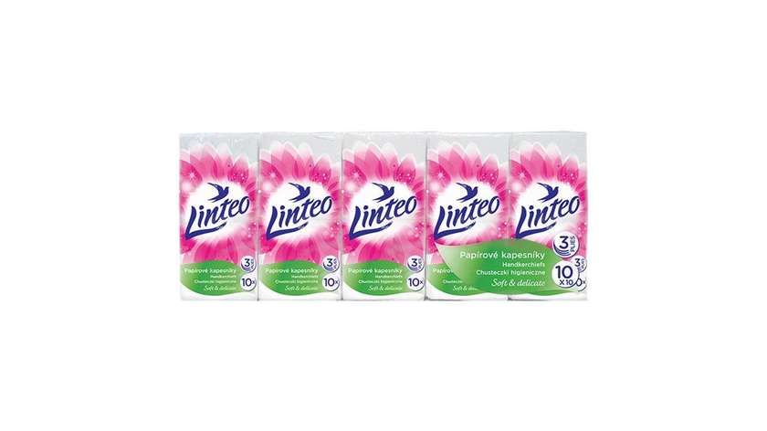 Linteo Satin Papírové Kapesníčky 10x10 Ks