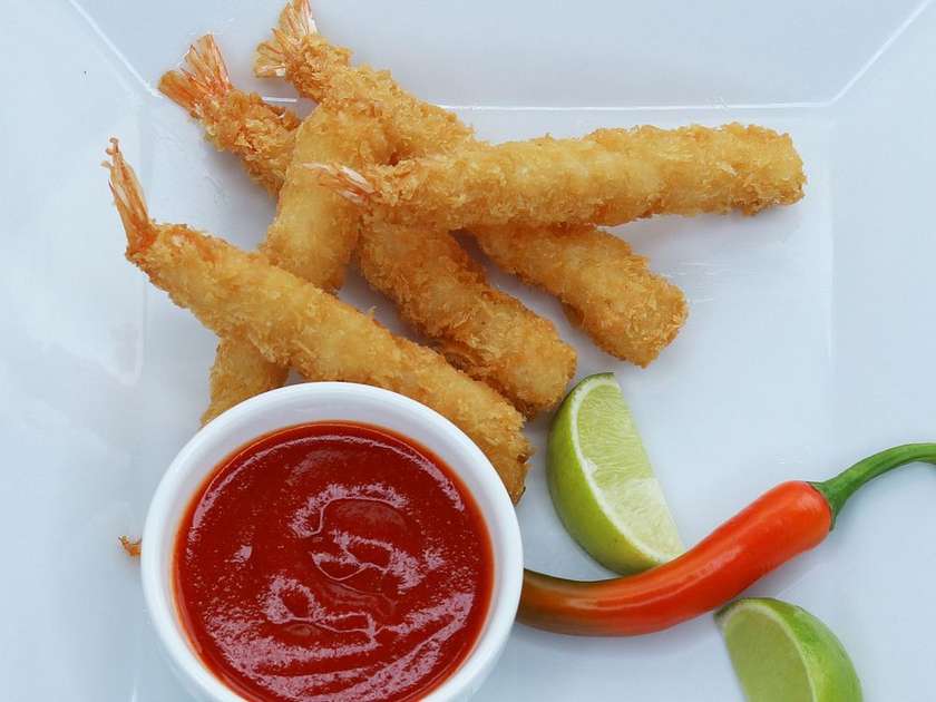 Krewetki Torpedo 5 sztuk  + sos ostry sriracha