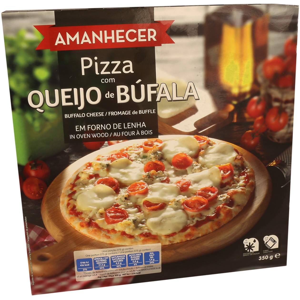Pizza Forno Lenha Amanhecer Queijo Búfala Congelada 350 g