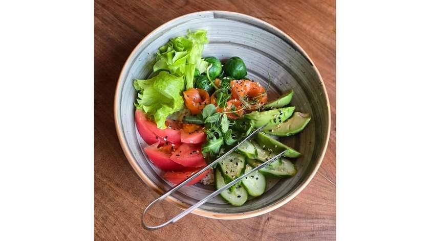 Bowl With Couscous And Salmon