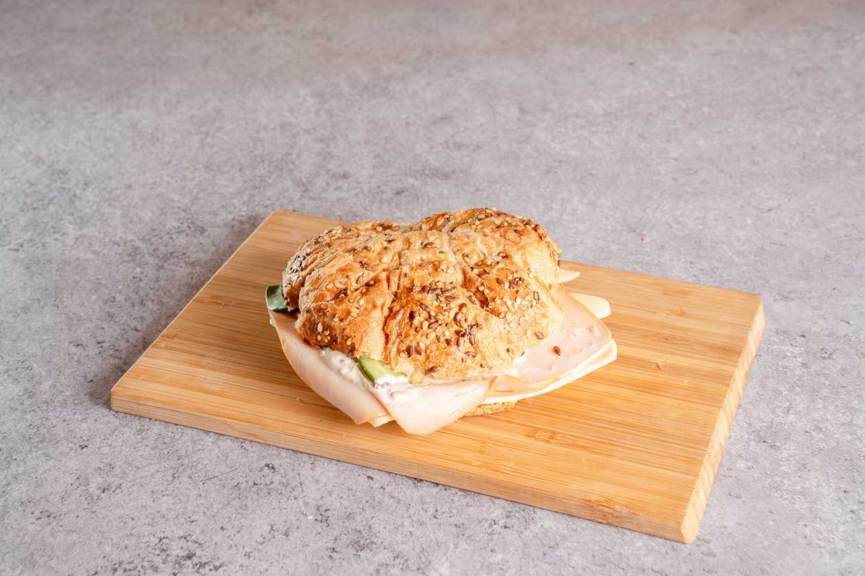 Multi Grain Croissant With Turkey & Cheese