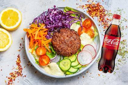 Beyond Meat Salad + Drink