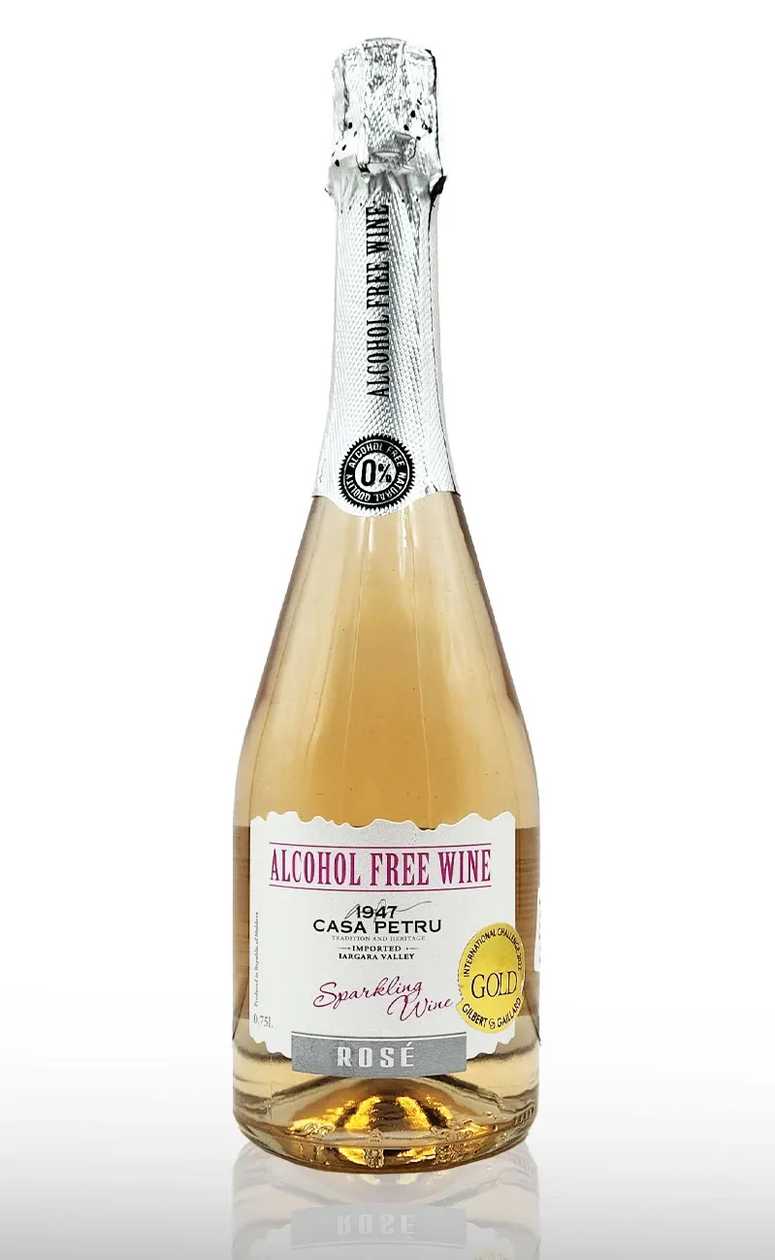 Non-Alcoholic Rosé Sparkling Wine, Casa Petru