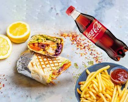 Chicken Tikka Wrap + Fries + Drink