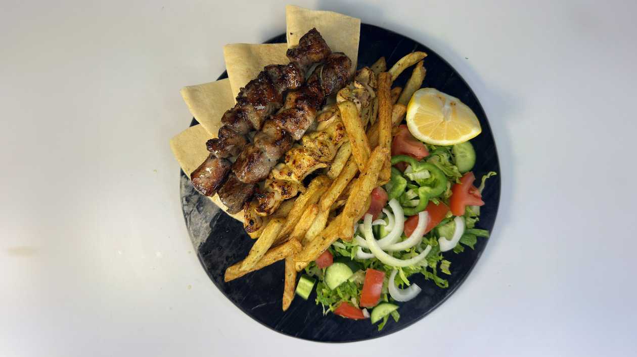 Pork & Chicken Souvlaki Portion