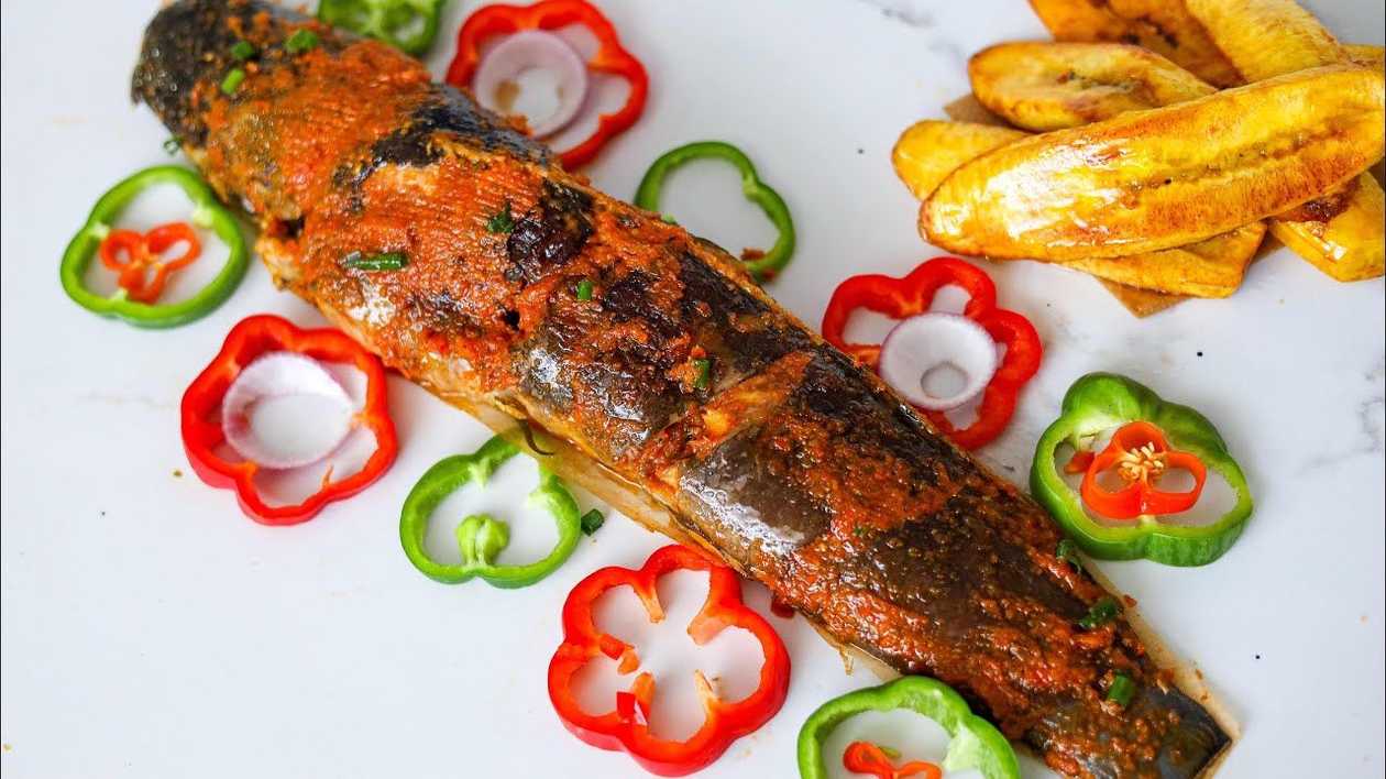Fried Catfish with Banku and Pepper Sauce