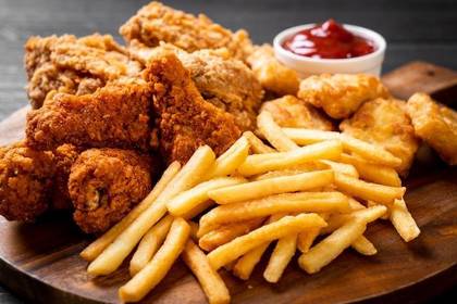 2pcs chicken + fries and ketchup