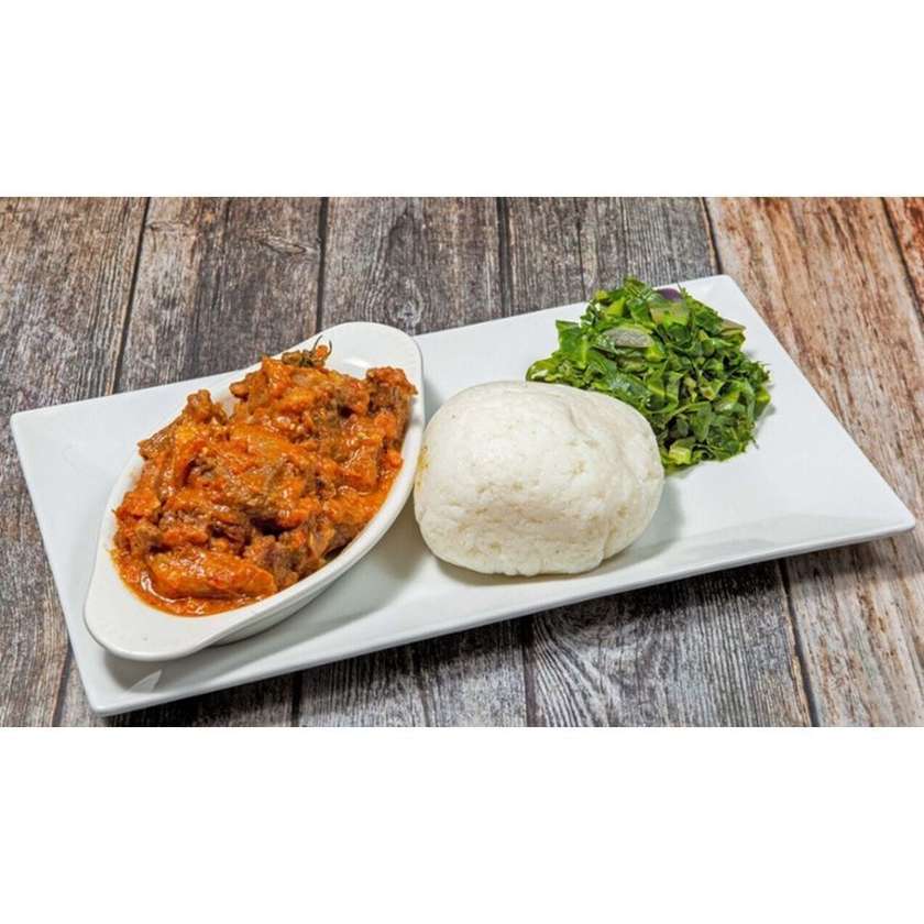 Beef Wet Fry And Ugali, Chapati or Rice