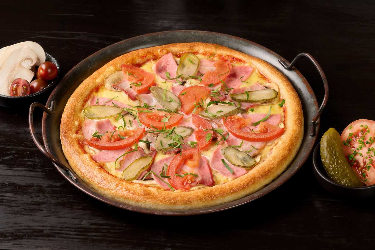 Rustic thick-crust pizza