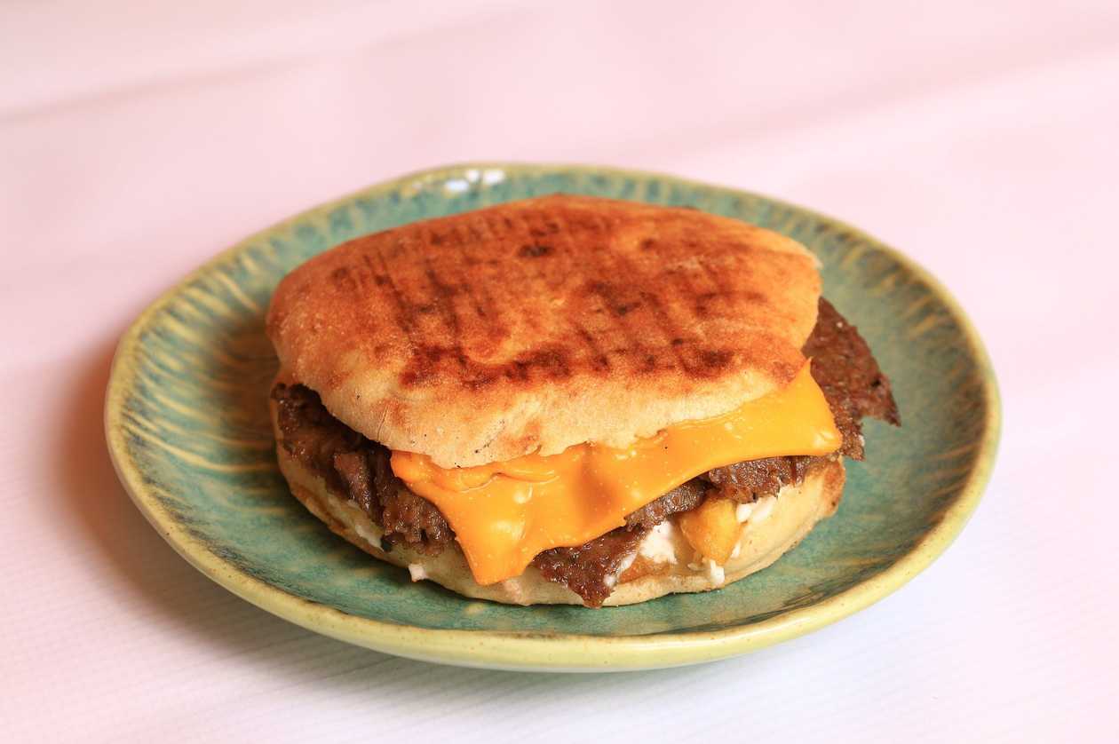 Thick Bread with Cheese and Meat