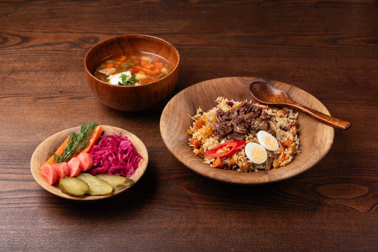 Pilaf + Mastava soup + Cola