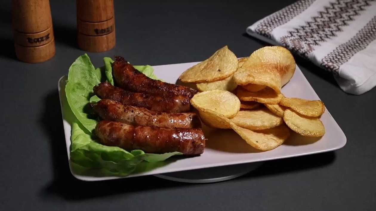 Chopped Homemade Sausages with Fried Potatoes