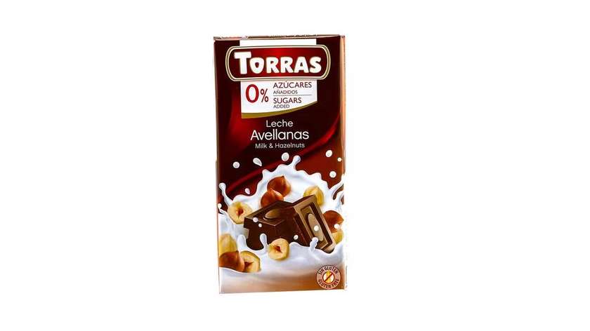 Torras 0% Milk & Hazelnuts Chocolate, 75g