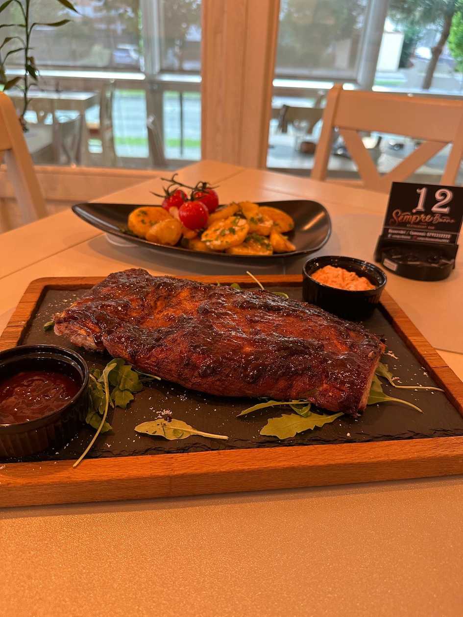 Pork Ribs with Garlic-Infused Potatoes