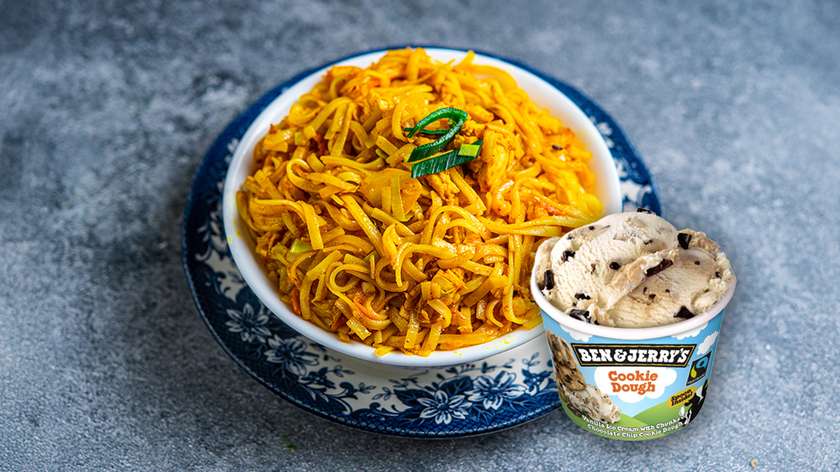Singapore Noodle with Cookie Dough