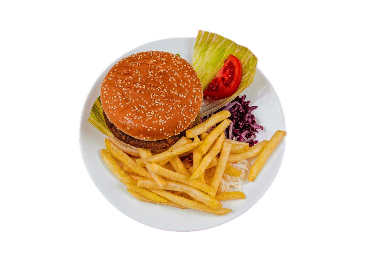 Burger hovezi +hranolky