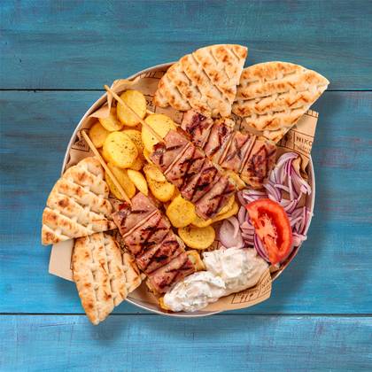 Portie mare souvlaki bacon