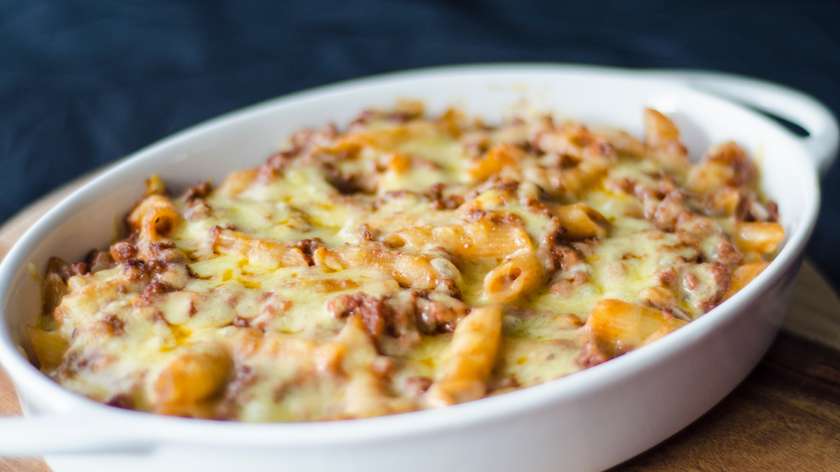 Chicken & Mushrooms Baked Pasta