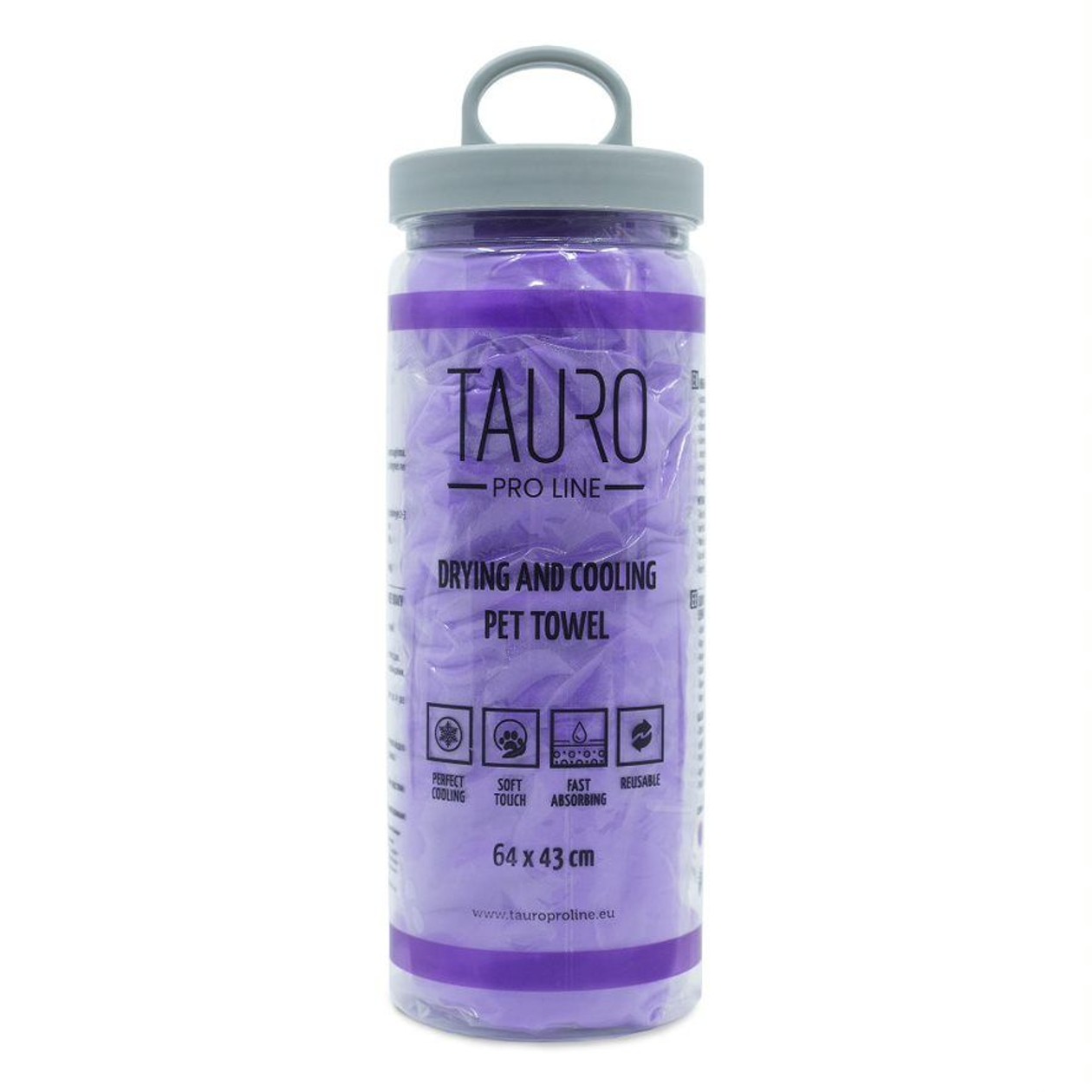 TAURO PRO LINE Drying and cooling pet towel, 64x43 cm purple