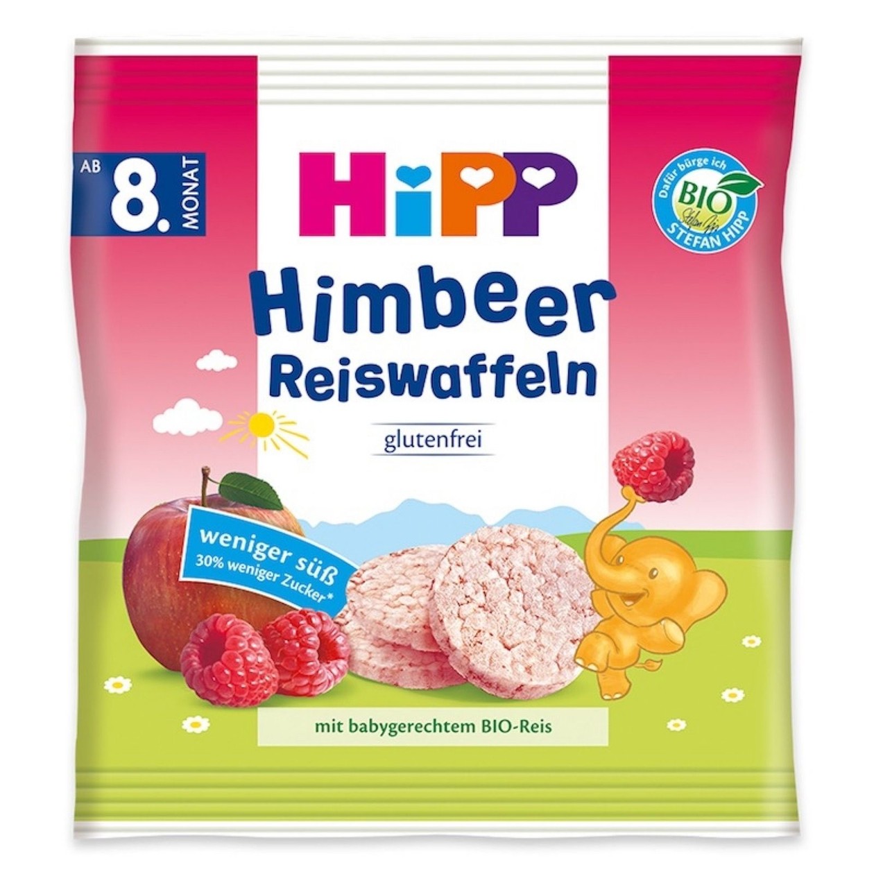 HiPP, vaarika riisivahvlid öko al. 8k, 30g
