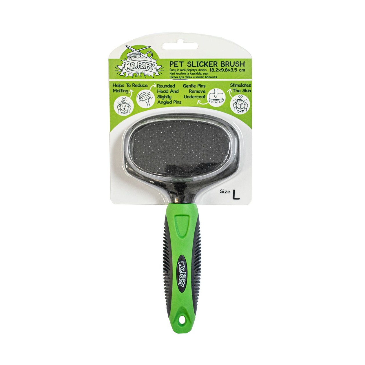 MR.FLUFFY Brush for dogs and cats large, 18.2 x 9.8 x 3.5 cm