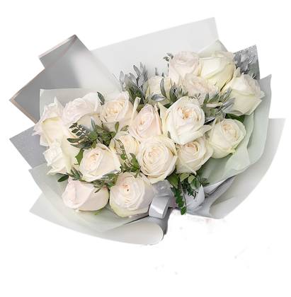 Bouquet with 21 White Roses