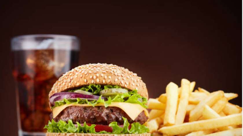 Burger Chips and 300ml Soda