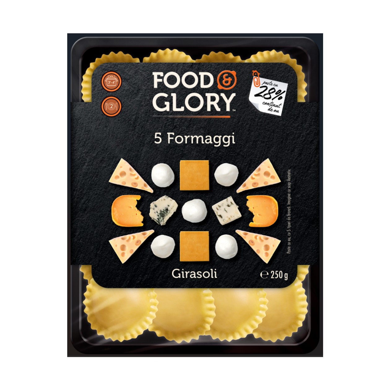 Food Glory, Girasoli 5 Formaggi, 250 g (expiră în curând)