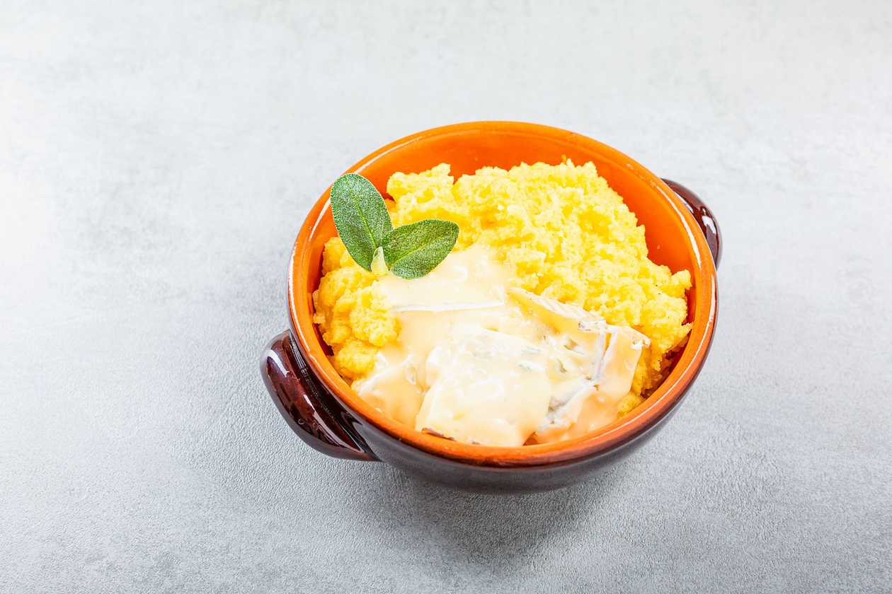Polenta with Telemea Cheese and Sour Cream