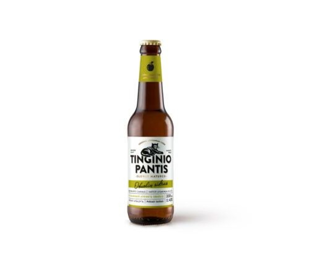 Gazuotas sidras TINGINIO PANTIS Obuolių  5.0% 0.33l