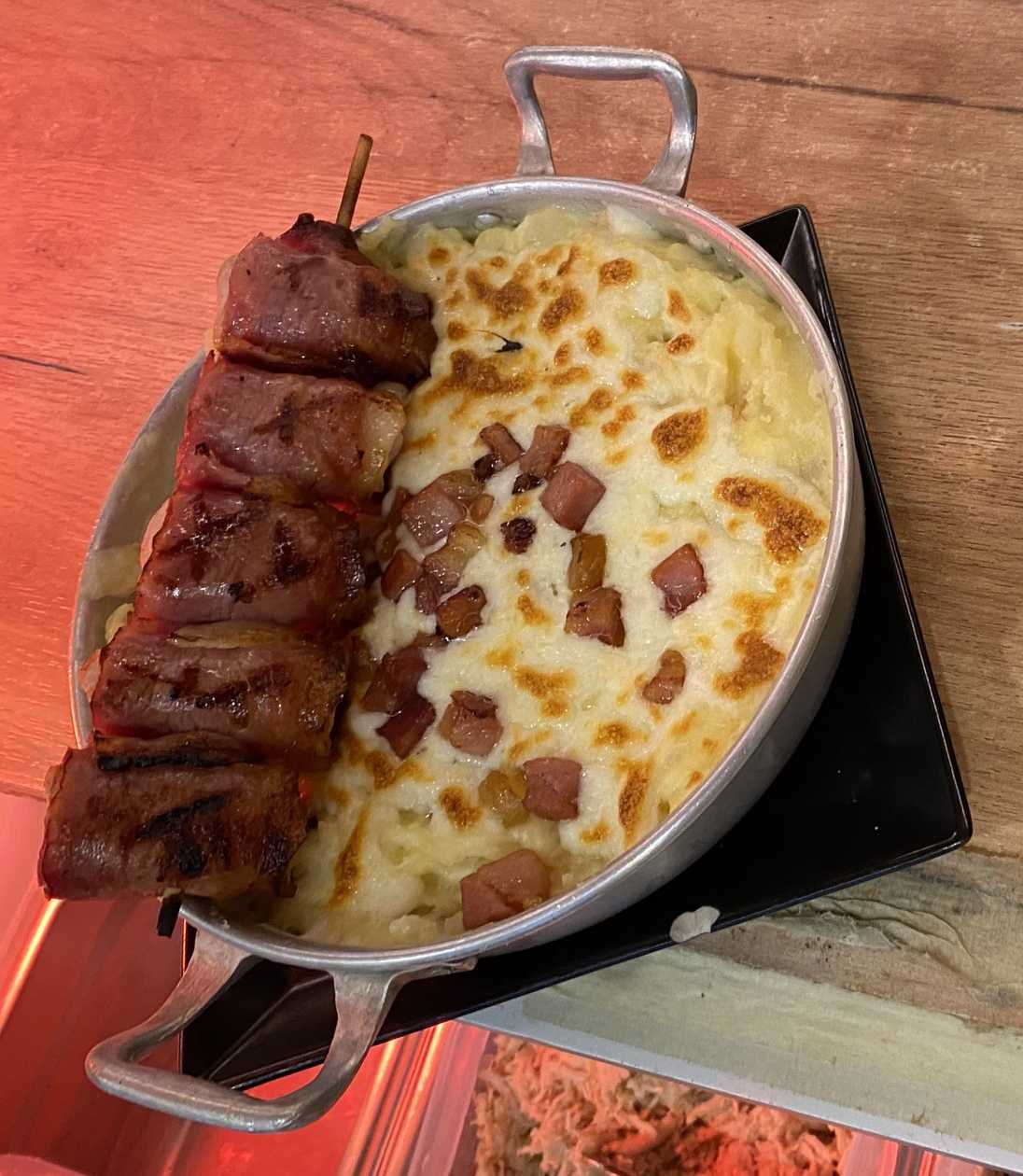Four Grilled Cheese 'Escondidinho' with Mozzarella, Bacon Topping and Chicken Medallion