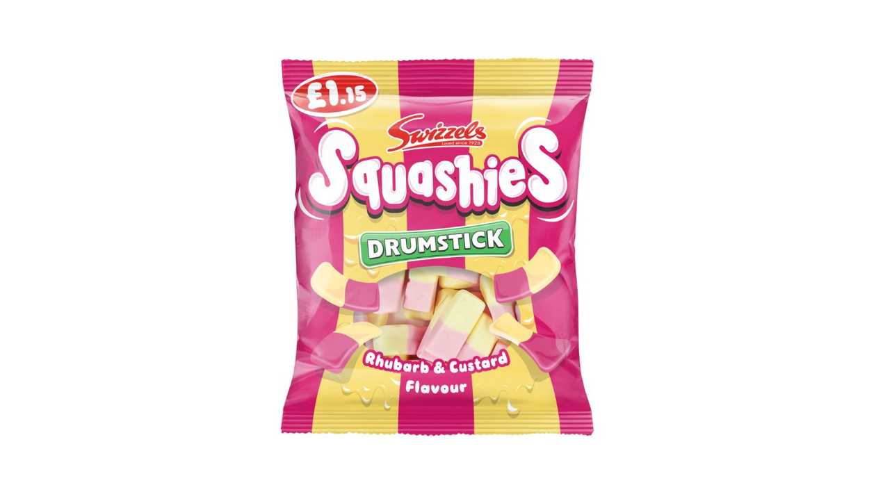 Swizzels Drumstick Squashies Rhubarb & Custard Flavour Bag