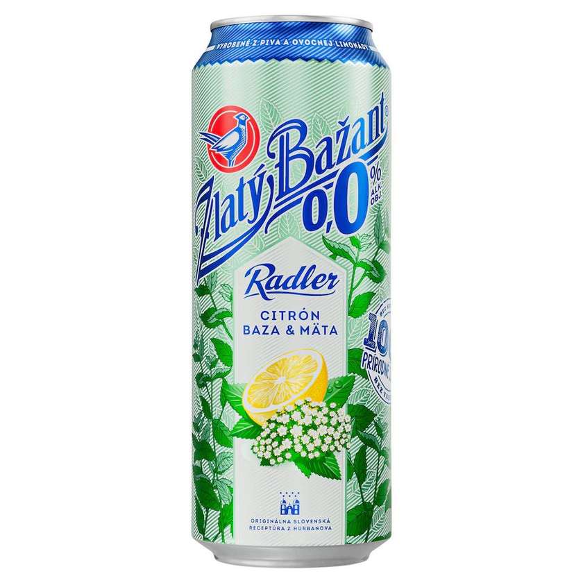 Non-Alcoholic Radler Elderberry-Mint-Lime Zlatý Bažant