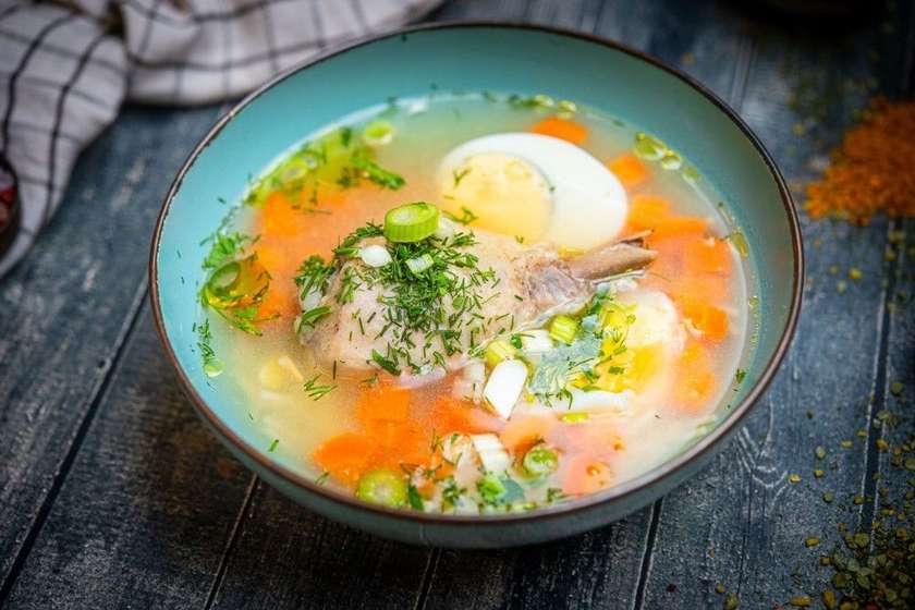 Homemade chicken broth (without chicken drumstick)