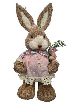 Easter Girl Rabbit in Pink Dress