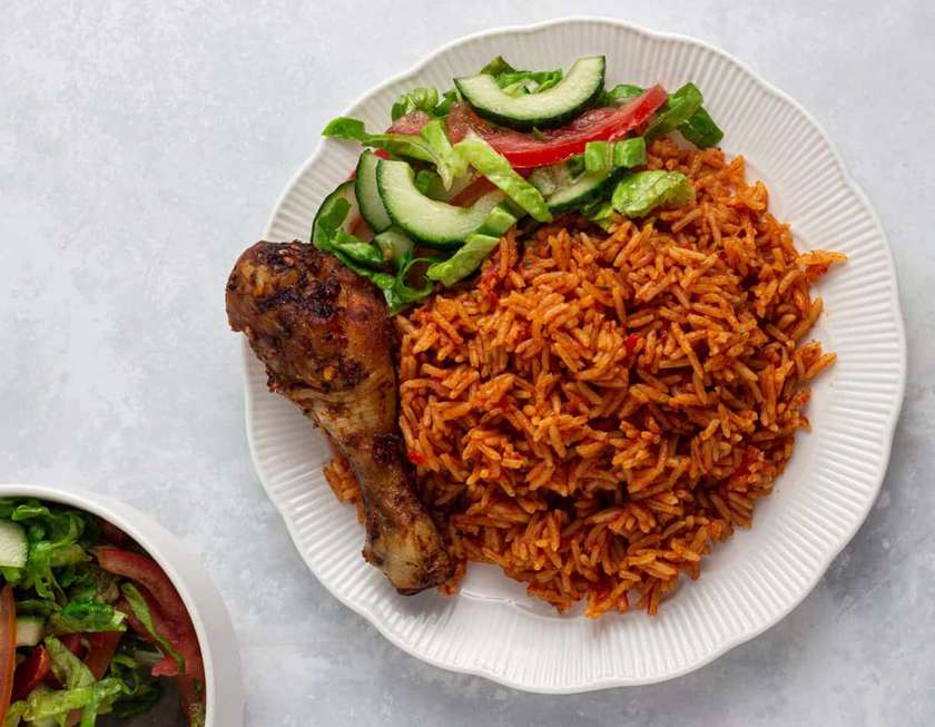 Jollof with Grilled Chicken
