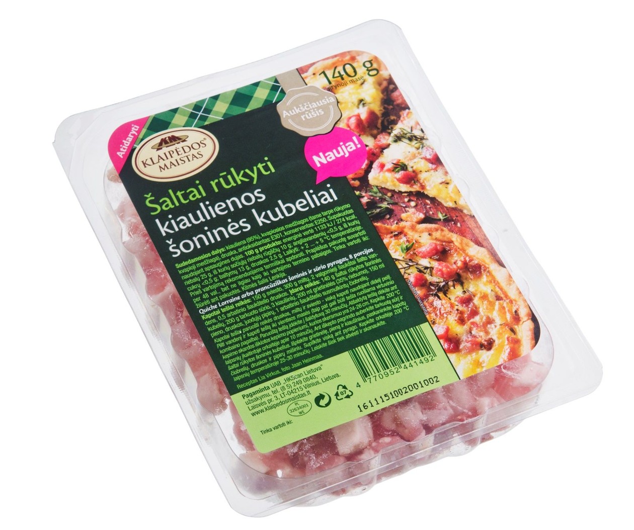 Cold Smoked KLAIPĖDOS Bacon Lardons, 140g (expires soon)