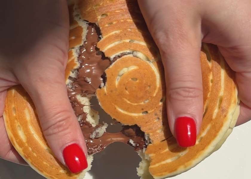 Big chocolate pancake