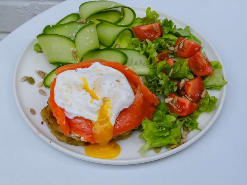 Draniki with salmon