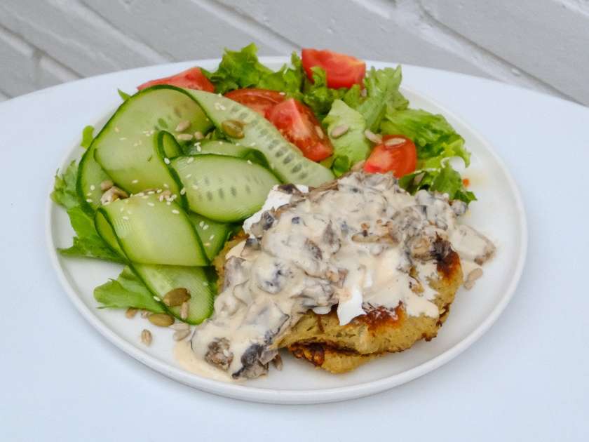 Draniki with mushrooms
