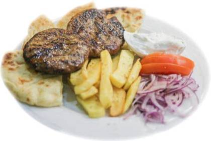 Beef-Pork Biftekia on Plate