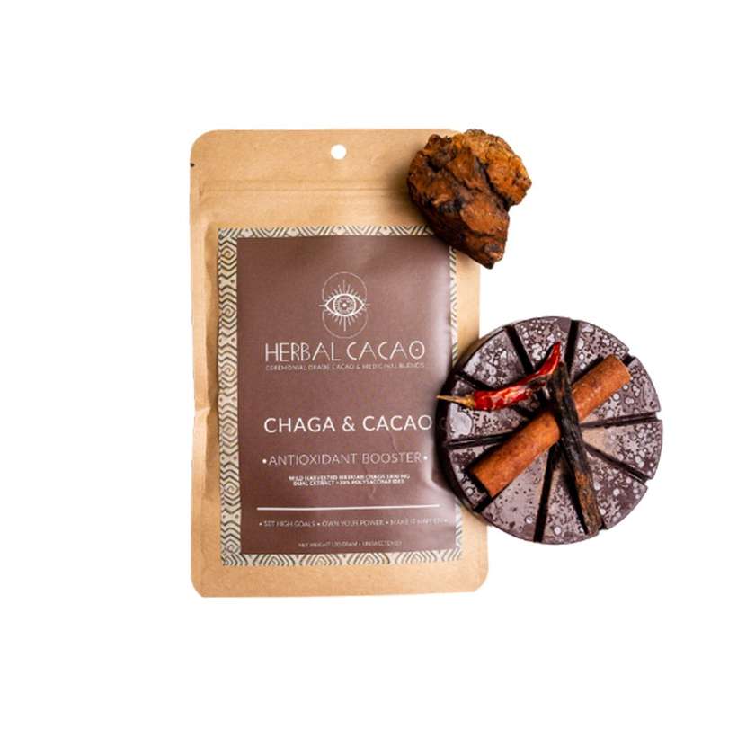 Ceremoninė kakava HERBAL CACAO Imune Support Chaga 100g 60502
