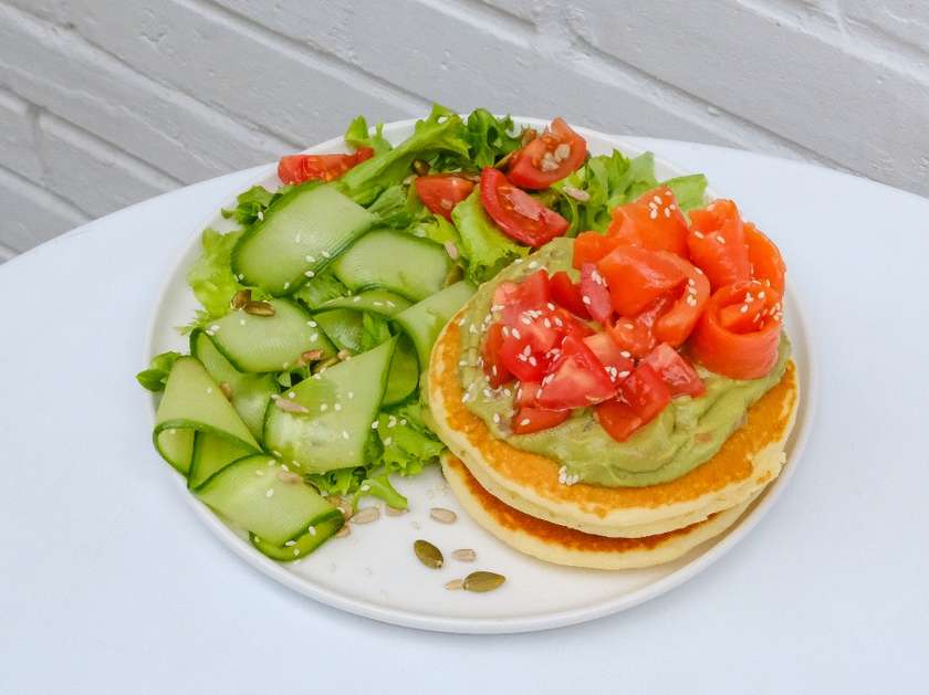 Pancakes with Salmon and Guacamole