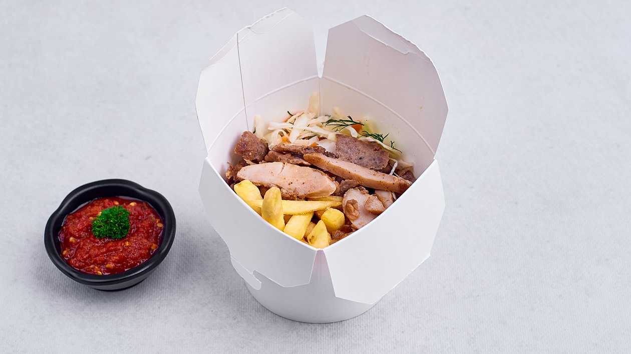 Kebab box with mixed meat