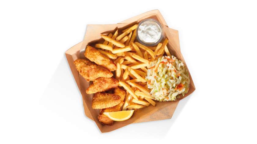 Hake in batter set meal