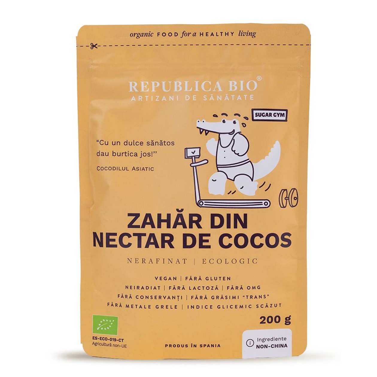 Republica Bio, Zahar din Nectar de Cocos Ecologic, 200 g (expiră în curând)