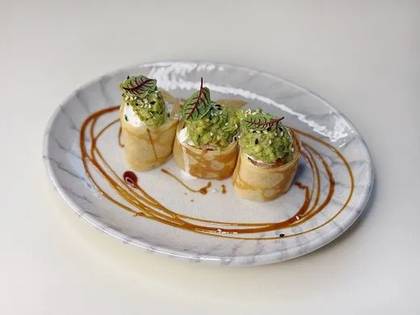 Pancake Roll with Salmon